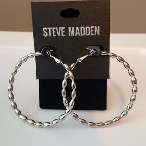 Steve Madden Silver Hoops